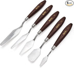 5 Pieces Painting Knives Stainless Steel Spatula Palette Knife Oil Painting by LightwishArtSupplies
