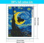 4 Pack Cat Starry Sky Flower Window Stamped Cross Stitch Kits - Image 4