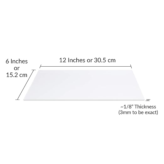 SimbaLux Acrylic Sheet Clear Cast Plexiglass 6”x12” 1/8” Thick 3mm, 2 Pack | - Image 2