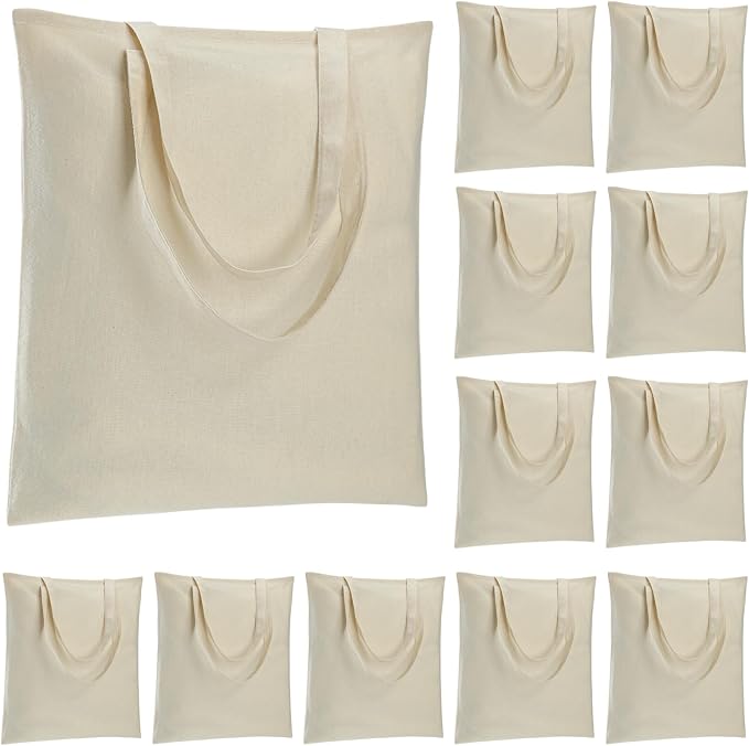 Carbrea 12 Pack Large Canvas Tote Bag by Carbrea
