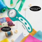 45mm Rotary Cutter and Mat Set, Fabric Cutter Wheel and 12x18 Inch Self Healing - Image 4