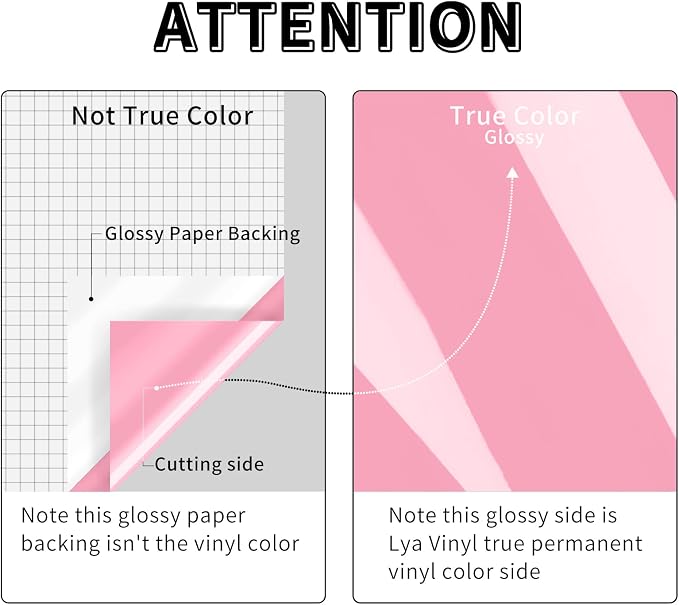 Glossy Pink Permanent Vinyl, Lya Vinyl Glossy Pink 12" x 50Ft Permanent - Image 3