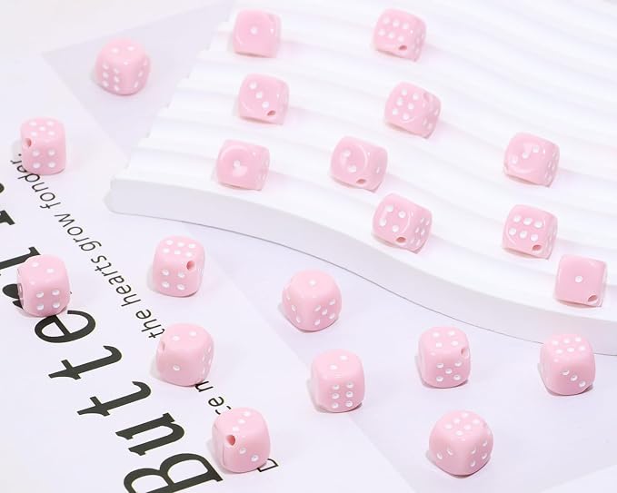 Tupalizy 10mm Acrylic Dice Beads Small 6 Sided Dice Charms - Image 3