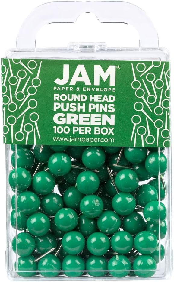 JAM PAPER Colorful Push Pins by JAMPaper