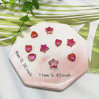 Jmassyang 600 PCS Acrylic Beads Heart and Star Shape Beads Red Acrylic AB Star - Image 2
