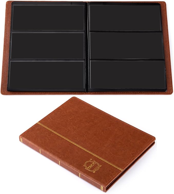 Ettonsun Leather 60-Pocket Paper Money Album Currency Holders by Ettonsun