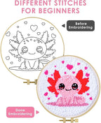TCDZMYGS Salamander Punch Needle Kits, Cute Axolotl Punch Needle Kits - Image 3