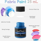 Fabric Paint Set, 12 Vibrant Colors Permanent Textile Paint - Image 3
