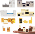 Hiawbon 31PCS Miniature Furniture Set, 1：48 Scale Resin Miniature Accessories by Hiawbon