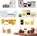 Hiawbon 31PCS Miniature Furniture Set, 1：48 Scale Resin Miniature Accessories by Hiawbon