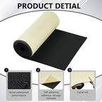 BENECREAT 118x11.8 Inch Black Self Adhesive EVA Foam Roll, 3mm Thick Adhesive - Image 4