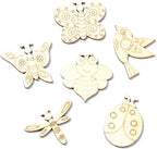200 Pcs Unfinished Wooden Cutouts Insect Butterfly Bird Shapes Wooden Craft - Image 8