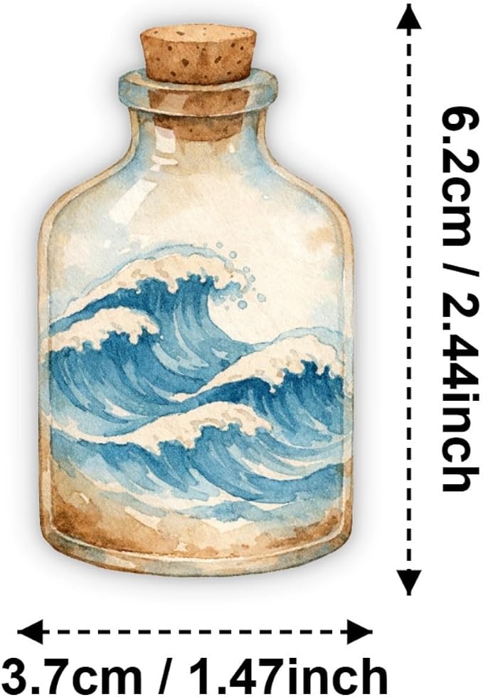 50Pcs Watercolor Nautical Stickers, Ocean & Sea Decals - Image 4