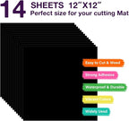 HTVRONT Permanent Vinyl, 14 Pack Matte Black Vinyl - Image 3