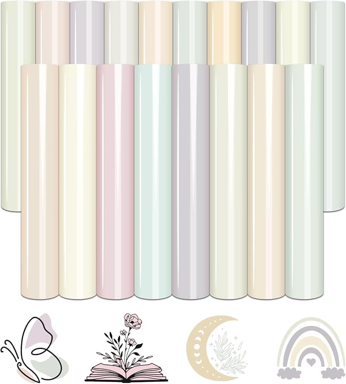 Tintnut Pastel Boho HTV Heat Transfer Vinyl, easy cut & weed, stretch washable by Tintnut