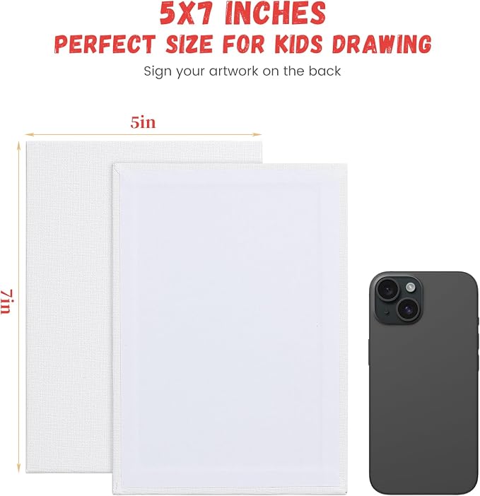 Simetufy 12 Pack 5x7 Inch Small Flat Canvas Boards - Image 7