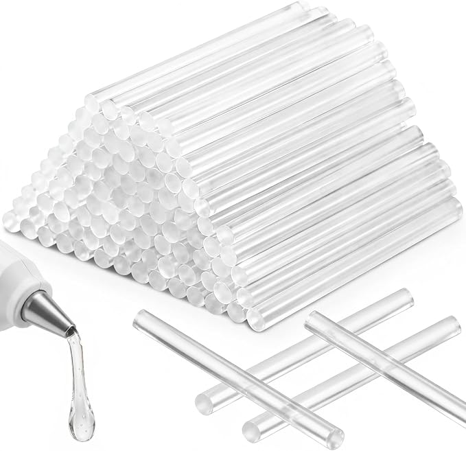 KISEER 100 Pack Clear 0.27 x 4 Inch Full Size Hot Glue Sticks Universal Fit by KISEER