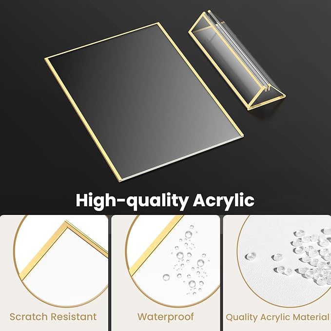 Gold Frames 5X7 Acrylic Sign Holder Double-Sided Picture Frames，12 PCS | - Image 4