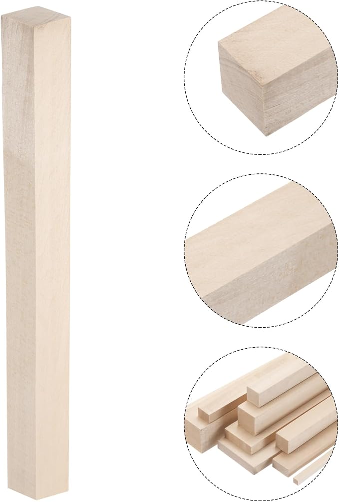 MECCANIXITY 6pcs Wood Sticks, 1.2"x 1.2" x 12" Rectangle Wooden Cube Wood - Image 3
