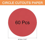 MECCANIXITY 60 PCS Red Circle Cutouts Paper, 6 Inch Round Cutouts 200gsm/75lb - Image 2