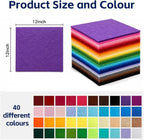 40 Pack Thin Felt Fabric Sheets 12" x 12" Assorted Colors Squares Felt Fabric - Image 2