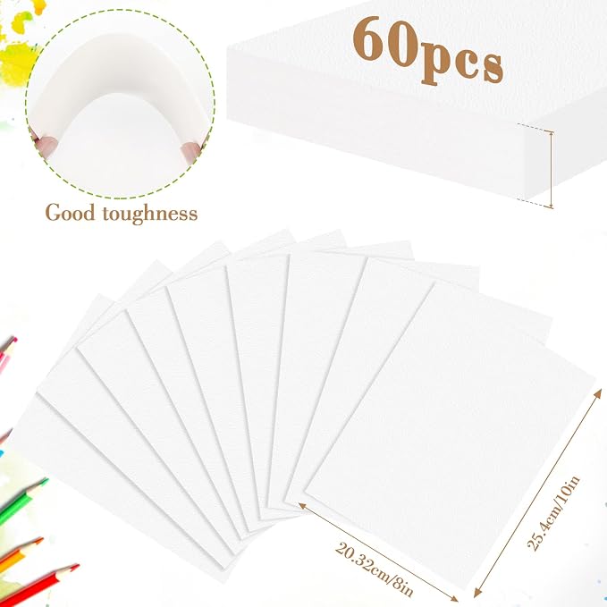 3 Pack Watercolor Paper Pad, 8x10 140lb/300g Water Color Paper, 20 Sheets Cold - Image 2