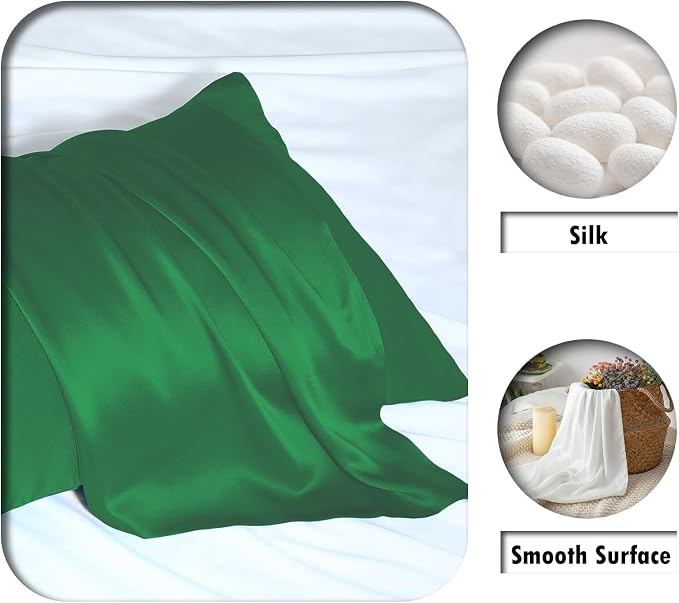 Silk Pillow Cases 2 Pack, Soft Breathable and Sliky Queen Size Pillow Cases Set - Image 2