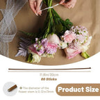 80Pcs Floral Wire, 30cm/11.8in Length 3mm/0.12in Diameter Floral Stems - Image 2