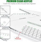 2 Pack Boxed Bag Making Template, 7.5x10 Inch Acrylic Patchwork Ruler Sewing - Image 4