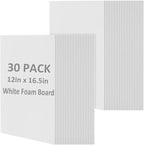 30 Pack White Foam Board for Projects, 12 x 16.5Inch Foam Core Baking Board Mat by AYAYGD