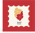 5x5 Picture Frame with Wavy Mat, Wooden Real Glass 5 x 5 Photo Frame by THKRLOF