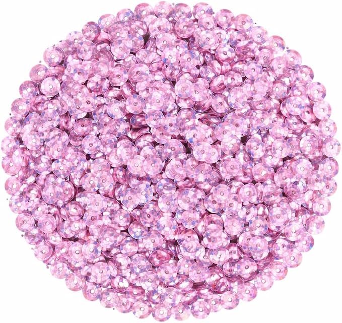 Mandala Crafts 6mm Cup Holographic Dusty Rose Sequins - Image 2