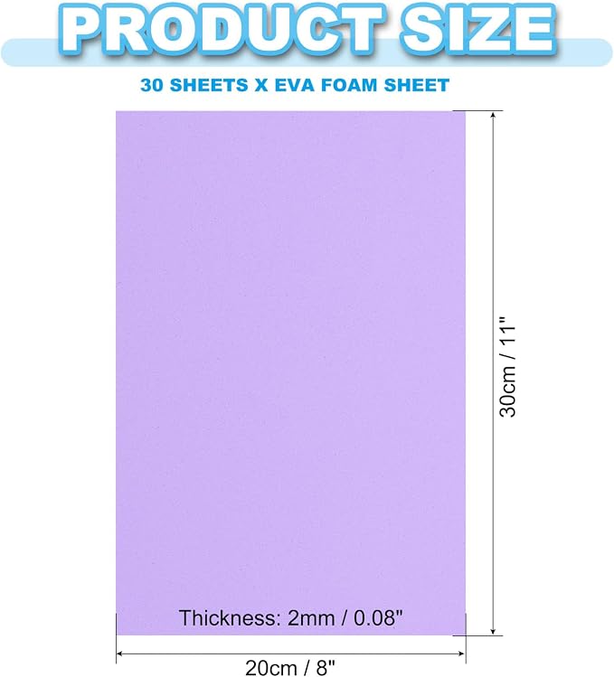 PATIKIL 30 Pack EVA Foam Sheets, Light Purple - Image 2