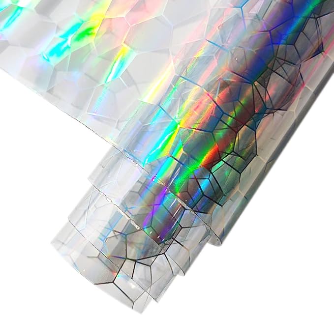 HYANG Transparent Football PVC Super Clear Holographic Vinyl Faux Leather by HYANGHAVEPUPVCALLLEATHER