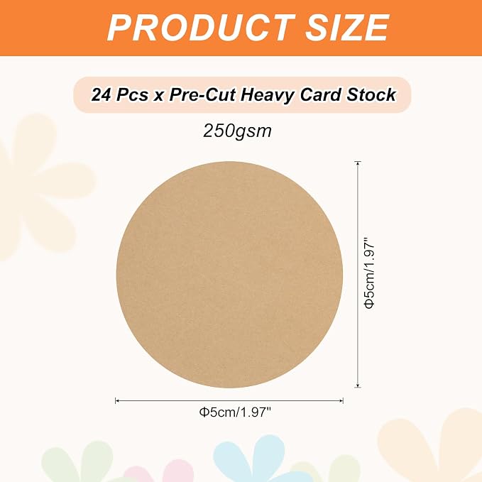 MECCANIXITY 24 Pcs Circle Card Stock, 2 Inch Round Cutouts Paper Thick - Image 2