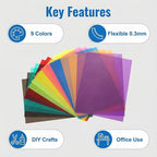 A4 Colored PVC Sheets 18-Pack, 0.3mm Flexible Transparency Film - Image 3