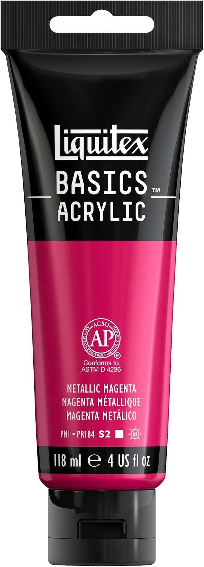 Liquitex BASICS Acrylic Paint, 118ml Tube, Metallic Magenta by Liquitex