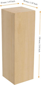 MUKCHAP 12pcs 6 x 2 x 2 Inch Basswood Carving Blocks, Unfinished Wood Block - Image 2