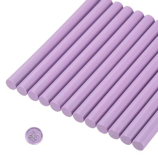 MECCANIXITY 12 Pcs Pure Purple Cylinder Sealing Wax Stick Glue Gun Wax Seal Rod by MECCANIXITY