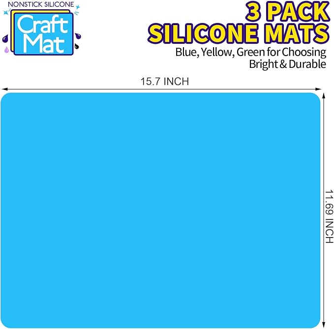 LEOBRO Silicone Mats, Resin Molds, Play Dough Mat, Nonstick Silicone Sheet Mat - Image 2