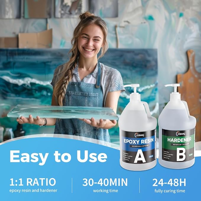 Epoxy Resin 1 Gal for Beginner & Crafter, Crystal Clear Epoxy Resin for Casting - Image 5