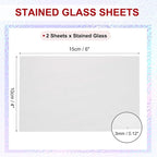PATIKIL 4 x 6 Inch Transparent Stained Glass Sheets, 2 Sheets Mosaic Glass - Image 2