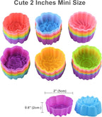 Reusable Silicone Baking Cups, 2 Inch Mini Size Silicone Cupcake Liners - Image 3