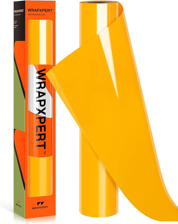 WRAPXPERT Yellow Heat Transfer Vinyl Mustard Yellow HTV Roll 12" x5ft Iron on by WRAPXPERT