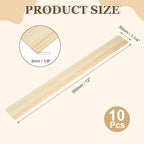 MECCANIXITY 10Pcs Wood Strips Slats, 1/8" x 1‑1/4" x 12" Thin Wood Sticks Flat - Image 2