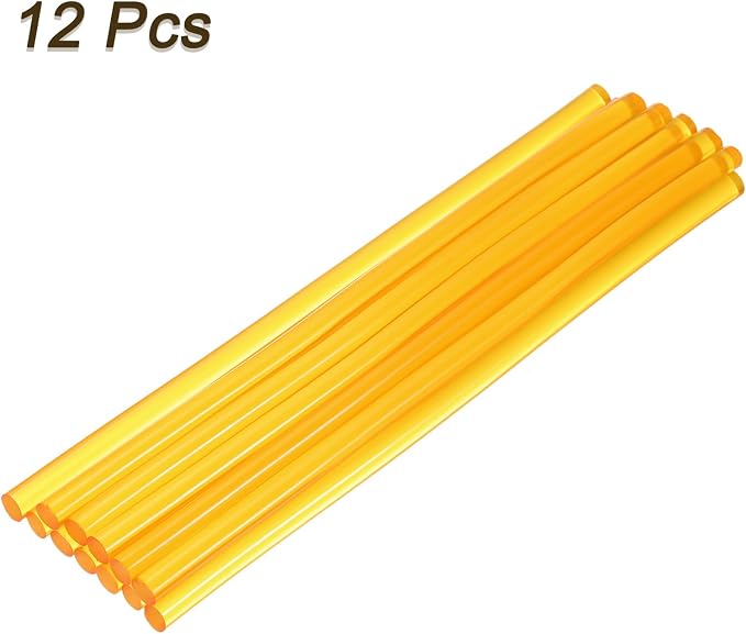 uxcell Mini Hot Glue Sticks for Glue Gun 7mm x 200mm Transparent Yellow 12pcs - Image 3