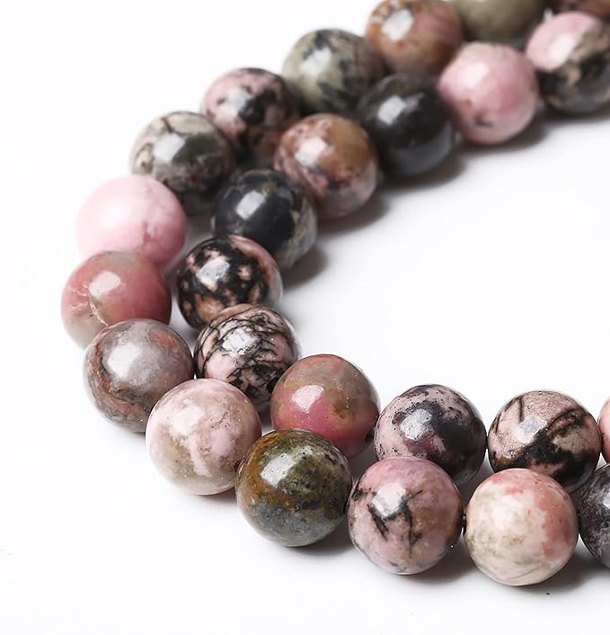 180PCS 4mm Natural Black Lace Rhodonite Beads Healing Power Stones Round Loose - Image 3