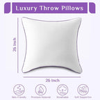 JOLLYVOGUE Euro Size Pillows Set of 2, Luxury Fluffy Hotel Quality - Image 3