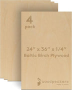 Baltic Birch Plywood 24 x 36 x 1/4 Inch - 6 mm Craft Wood by Woodpeckers