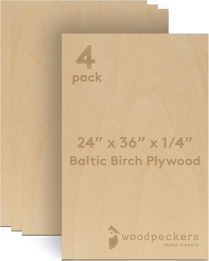 Baltic Birch Plywood 24 x 36 x 1/4 Inch - 6 mm Craft Wood by Woodpeckers